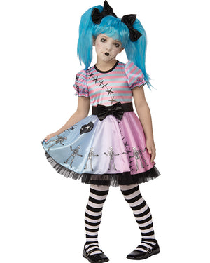 Little Blue Skelly Girls Costume