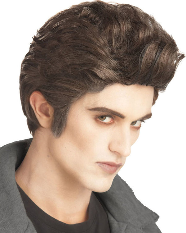 Love At First Bite Mens Brown Wig