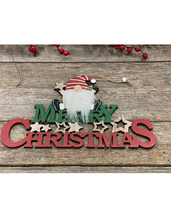 Merry Christmas Gnome Sign 30cm