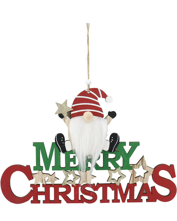 Merry Christmas Gnome Sign 30cm