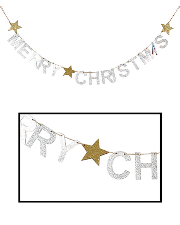 Merry Christmas Wooden Banner 1.4m