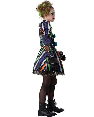 Neon Nightmare Clown Deluxe Girls Costume