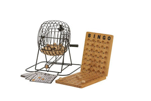 Bingo 75 Player Set With Metal Cage and Wooden Scoreboard