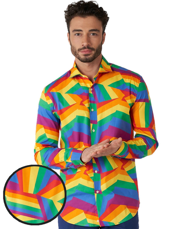 Opposuit Zig Zag Rainbow Mens Shirt