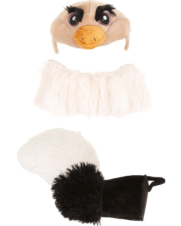 Ostrich Deluxe Plush Headband Collar and Tail Set