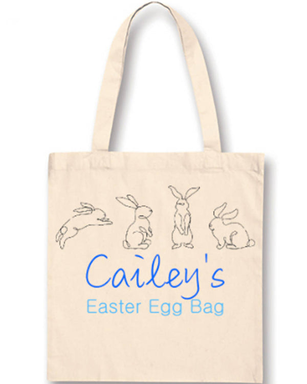 Boys Stencil Easter Bunnies Personalised Easter Bag