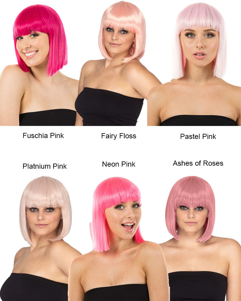 DELUXE Quality Style Pink Bob Theatrical Wig by Funtasy Wigs Cgirl Pink -   Canada