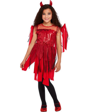 Sequin Devil Girls Costume