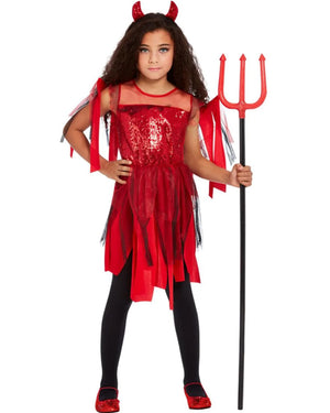 Sequin Devil Girls Costume