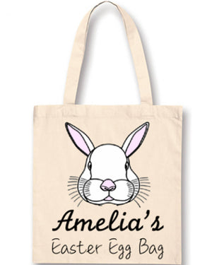 Easter Bunny Face Personalised Easter Bag