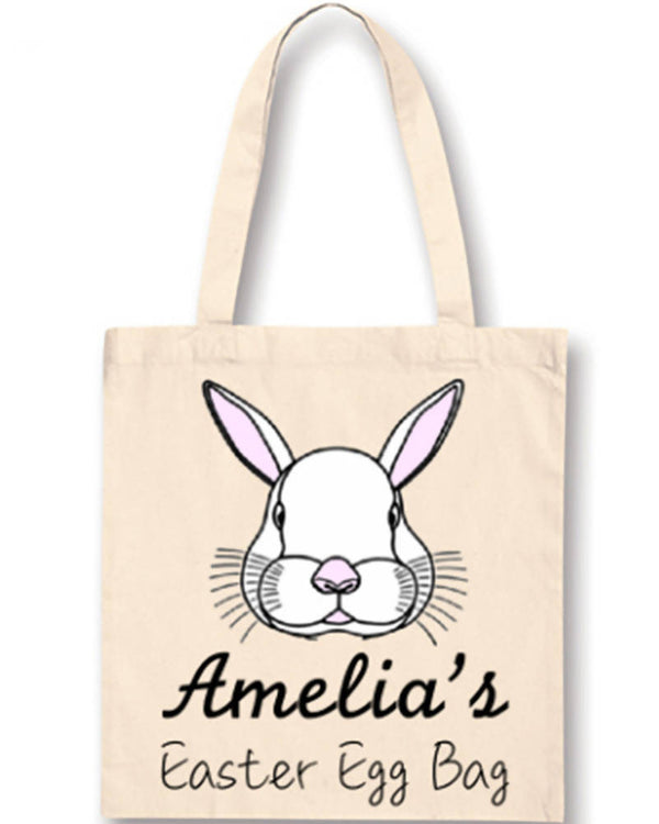 Easter Bunny Face Personalised Easter Bag