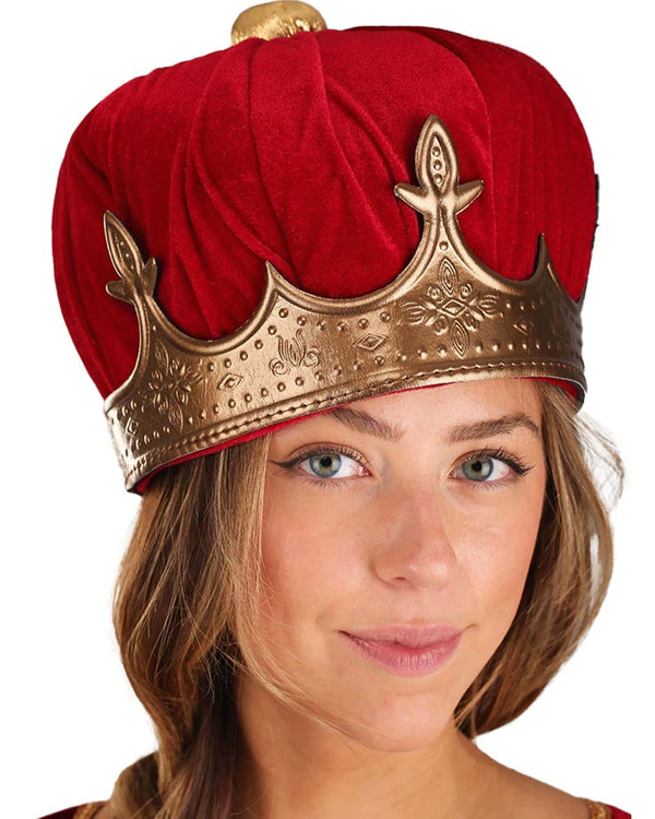 Elegant Royalty Crown in Red and Gold