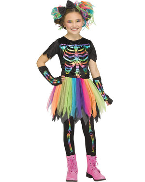 Rainbow Skele Kids Costume