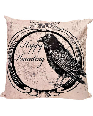 Raven Happy Haunting Halloween Trendy Pillow Cover