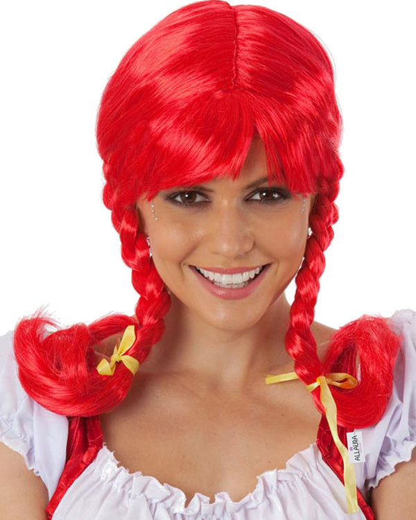 Red Plaits Wig