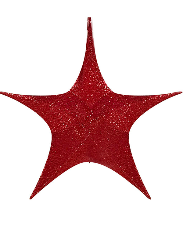 Christmas Red Pop-Up Tinsel Star 65cm