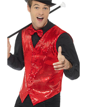 Red Sequin Waistcoat