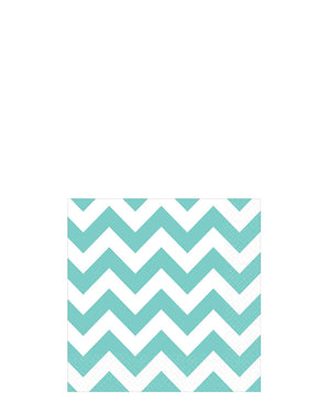 Robins Egg Blue Chevron Beverage Napkins Pack of 16