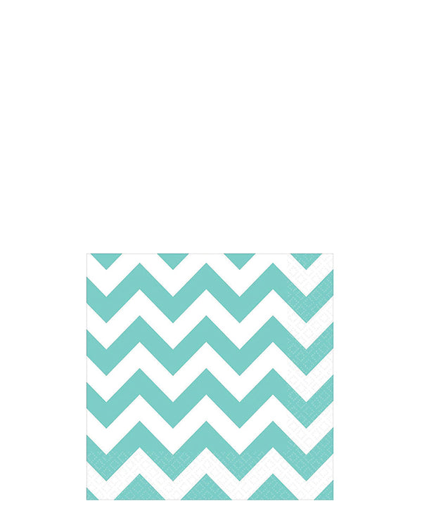 Robins Egg Blue Chevron Beverage Napkins Pack of 16