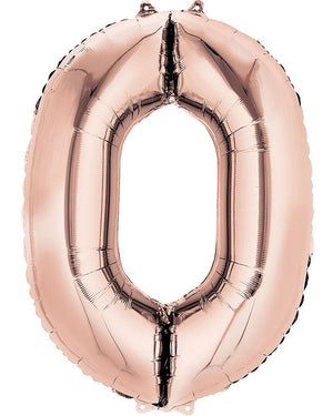 Rose Gold 40cm Number 0 Foil Balloon