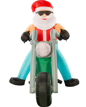 Santa Bikie Lawn Inflatable Decoration 1.8m