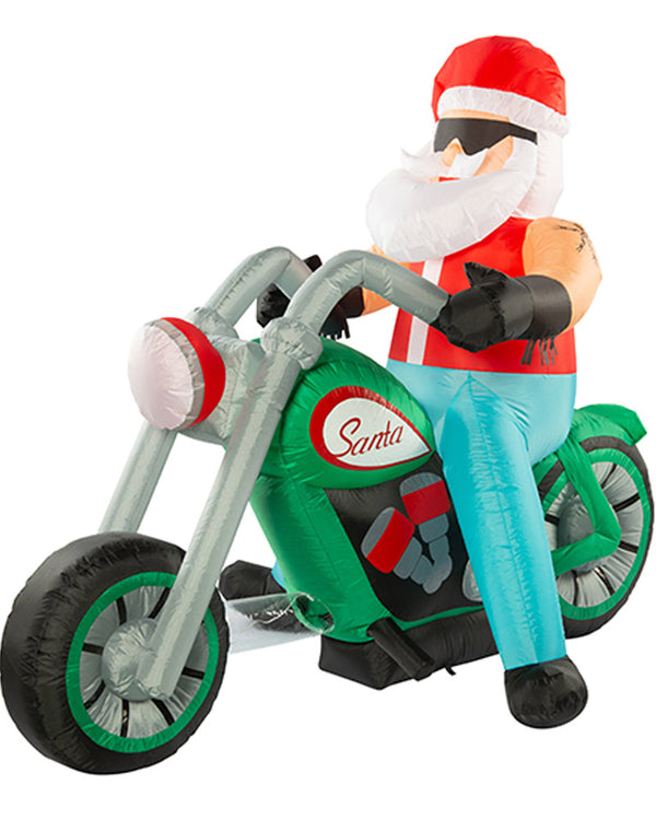 Santa Bikie Lawn Inflatable Decoration 1.8m