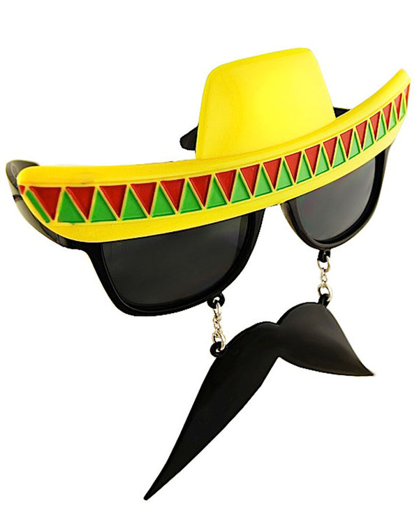 Mexican Fiesta Glasses with Moustache