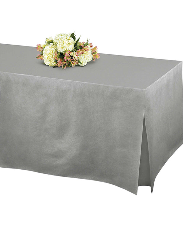 Silver Flannel-Backed Tablecover