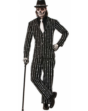 Skeleton Bone Stripe Suit Mens Costume