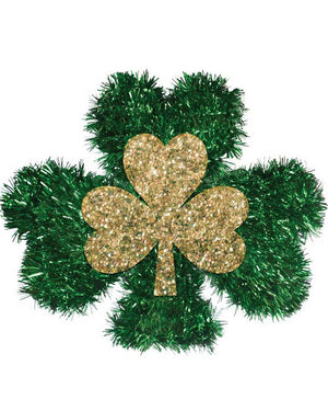 St Patricks Day 3D Tinsel Shamrock Hanging Decoration 19cm