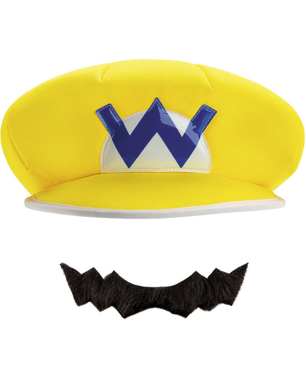 Super Mario Brothers Wario Child Hat and Moustache Set