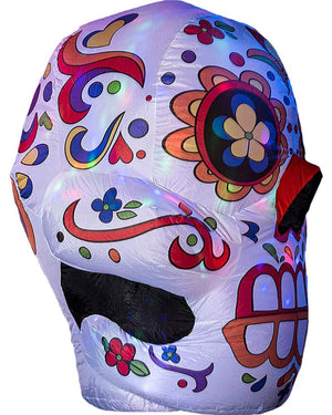 Tall Day of The Dead Calavera Lawn Inflatable 1.2m