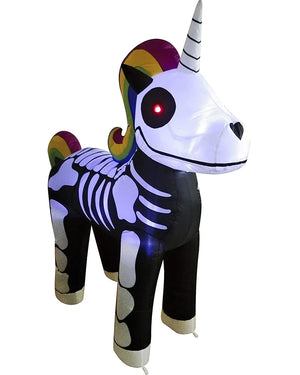 Tall Halloween Standing Skeleton Unicorn Inflatable 1.5m