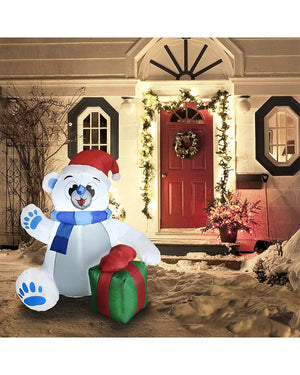 Tall Welcoming Polar Bear Christmas Lawn Inflatable 1.2m