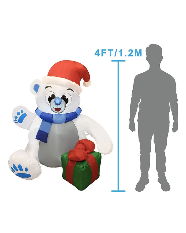 Tall Welcoming Polar Bear Christmas Lawn Inflatable 1.2m