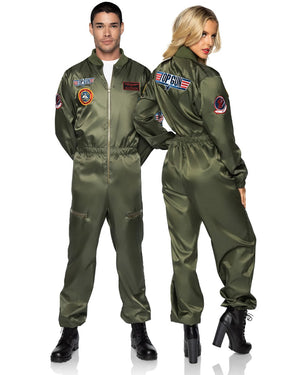 Top Gun Parachute Flight Suit Mens Costume