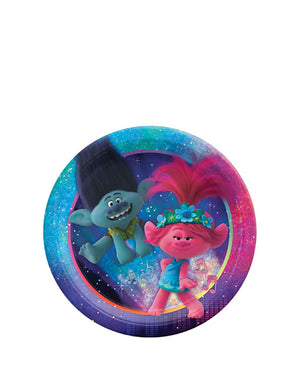 Trolls 2 Assorted 17cm Round Prismatic Paper Plates Pack of 8