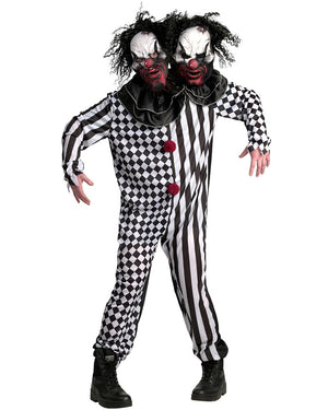 Two Headed Clown Mens Costume