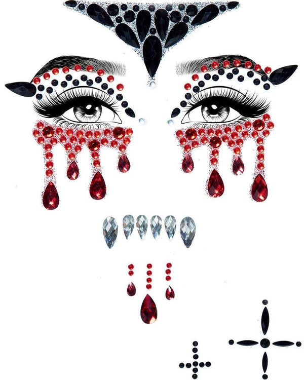 Halloween Vampire Adhesive Face Jewels