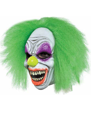 Wild Neon Clown Deluxe Mask with Hair