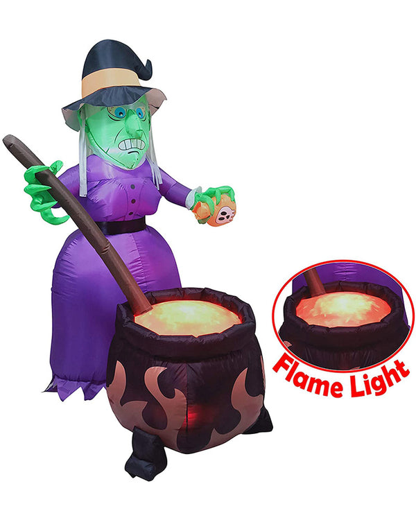 Witch and Cauldron Lawn Inflatable 1.8m