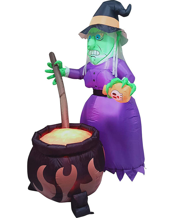 Witch and Cauldron Lawn Inflatable 1.8m