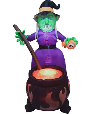 Witch and Cauldron Lawn Inflatable 1.8m