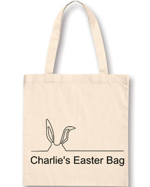 Line Art Easter Bunny Ears Personalised Easter Bag